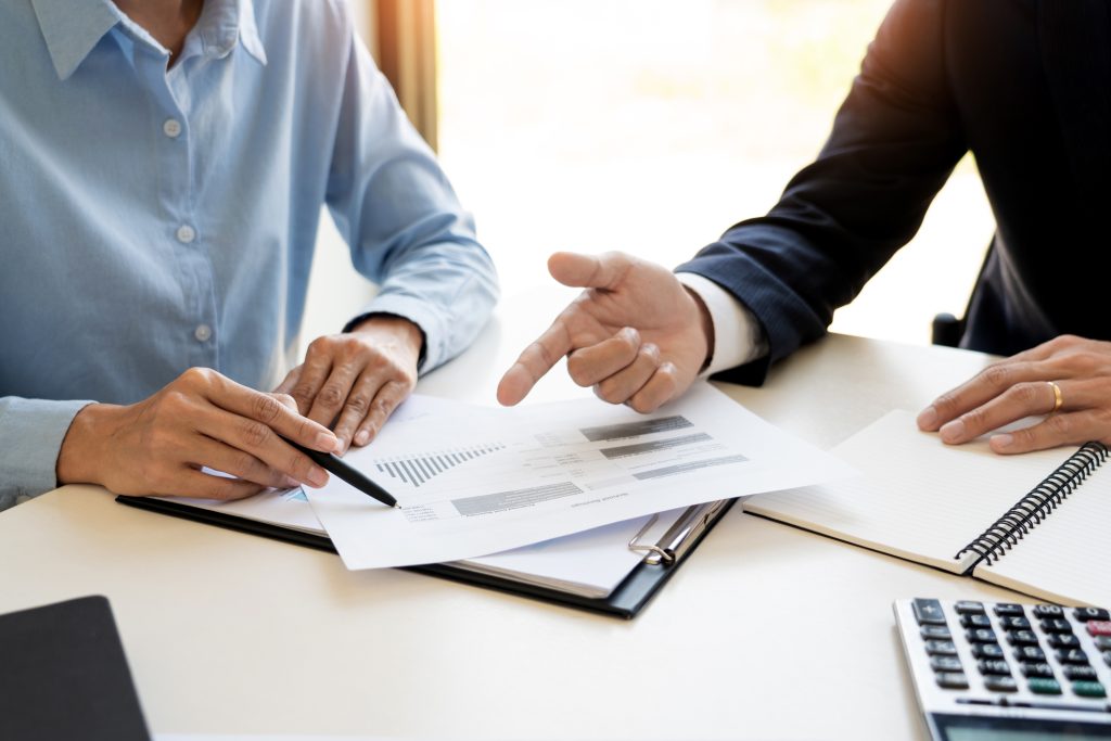 Wealth management advice meeting